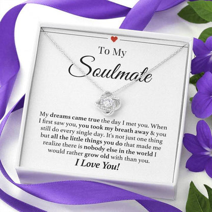 To My Soulmate Necklace Grow Old Together Forever Love Knot Necklace