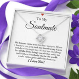 To My Soulmate Necklace Grow Old Together Forever Love Knot Necklace