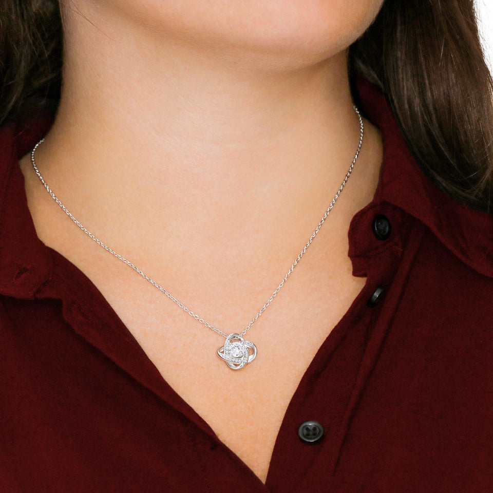 To My Queen Necklace - Anniversary Gift For Wife, Birthday Gift For Wife, You Are My Queen Forever Love Knot Necklace For Girlfriend