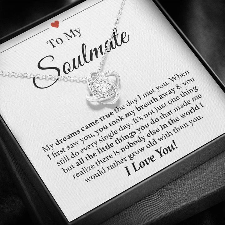 To My Soulmate Necklace Grow Old Together Forever Love Knot Necklace