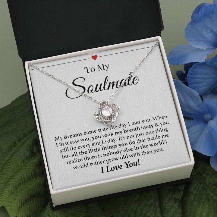 To My Soulmate Necklace Grow Old Together Forever Love Knot Necklace