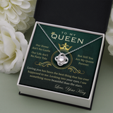 To My Queen Necklace - Anniversary Gift For Wife, Birthday Gift For Wife, You Are My Queen Forever Love Knot Necklace For Girlfriend