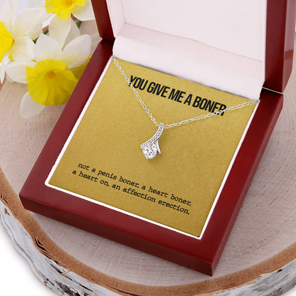 Funny Boner Necklace - You Are Give Me Boner, Gift Idea for Wife, Girlfriend, Necklace for Soulmate, Birthday Gift, Anniversary, Alluring Beauty Necklace
