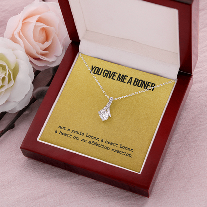 Funny Boner Necklace - You Are Give Me Boner, Gift Idea for Wife, Girlfriend, Necklace for Soulmate, Birthday Gift, Anniversary, Alluring Beauty Necklace