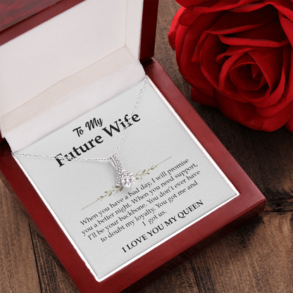 To My Future Wife Necklace, I Love You My Queen, Birthday Gift for Wife, Necklace for Her, Alluring Beauty Necklace