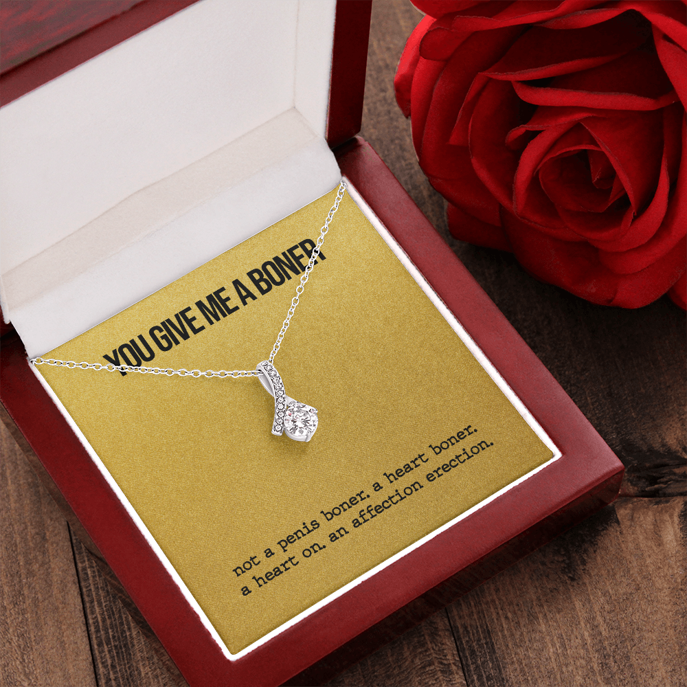 Funny Boner Necklace - You Are Give Me Boner, Gift Idea for Wife, Girlfriend, Necklace for Soulmate, Birthday Gift, Anniversary, Alluring Beauty Necklace