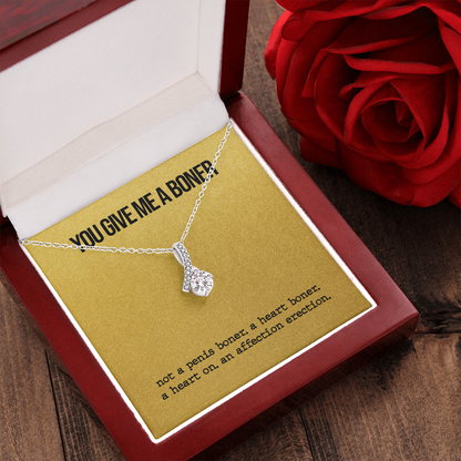 Funny Boner Necklace - You Are Give Me Boner, Gift Idea for Wife, Girlfriend, Necklace for Soulmate, Birthday Gift, Anniversary, Alluring Beauty Necklace