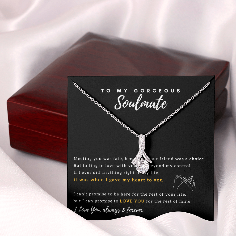 To My Gorgeous Soulmate - I Promise To Love You For The Rest of My Life - Necklace for Soulmate, Alluring Beauty Necklace