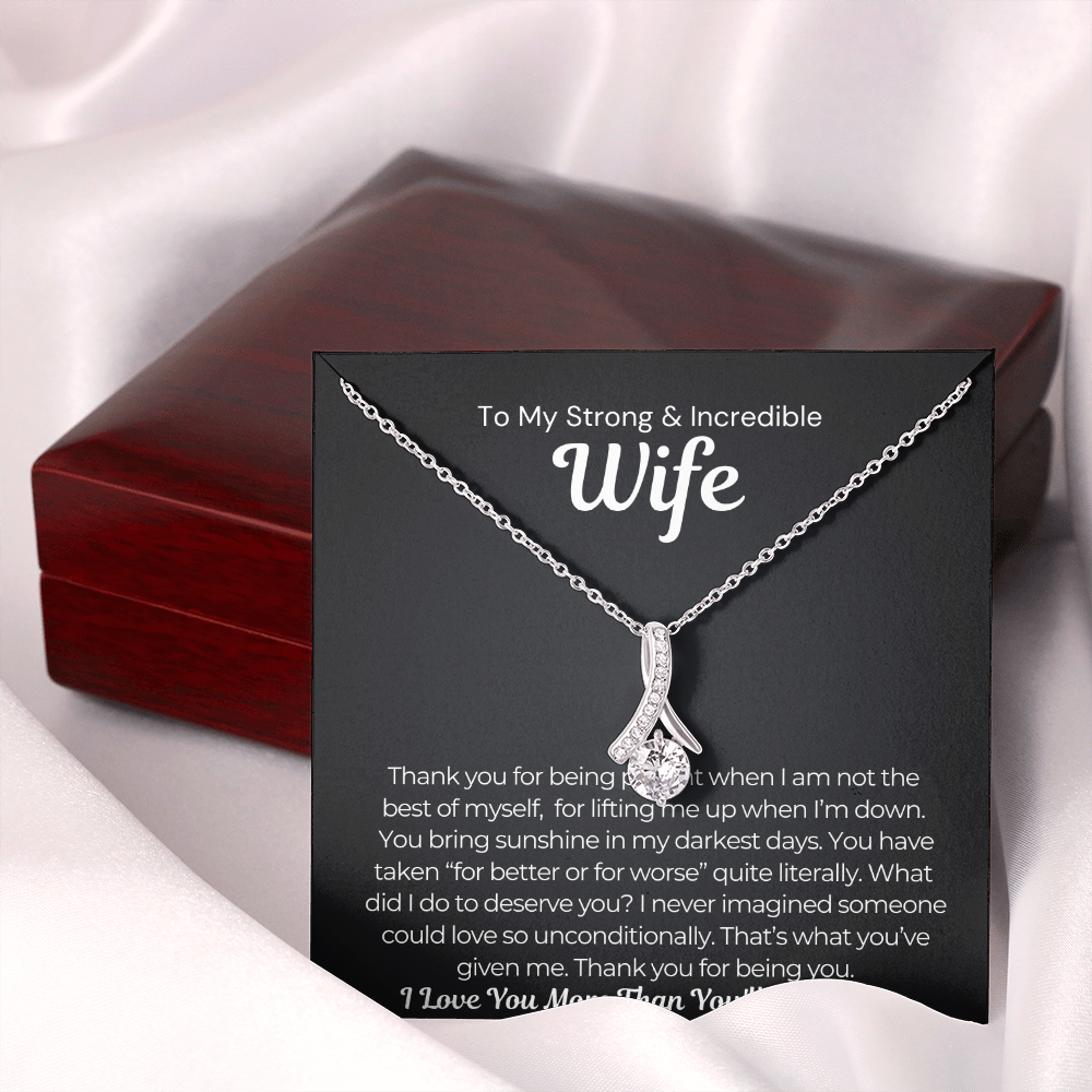 Pamaheart- Alluring Beauty Necklace- What Did I Do to Deserve You Wife Necklace, Gift For Wife, Christmas
