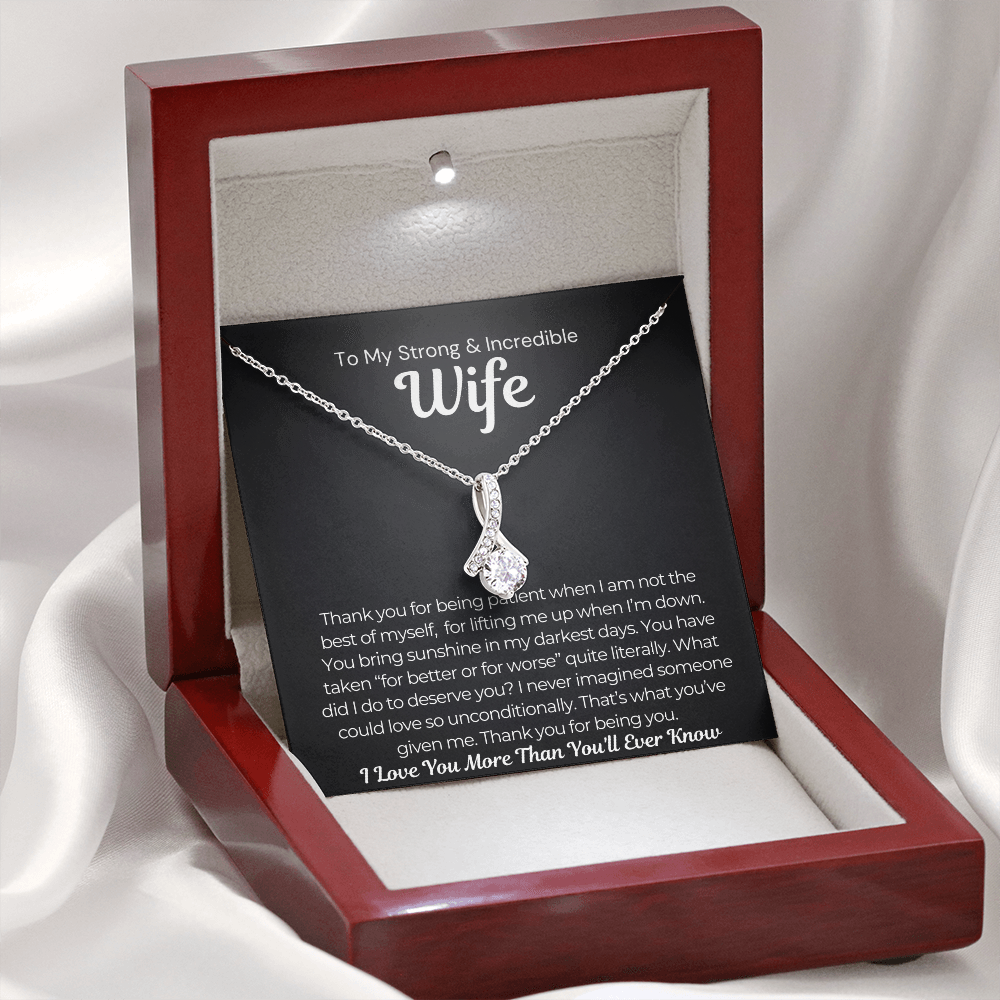 Alluring Beauty Necklace- What Did I Do to Deserve You Wife Necklace Gift For Wife