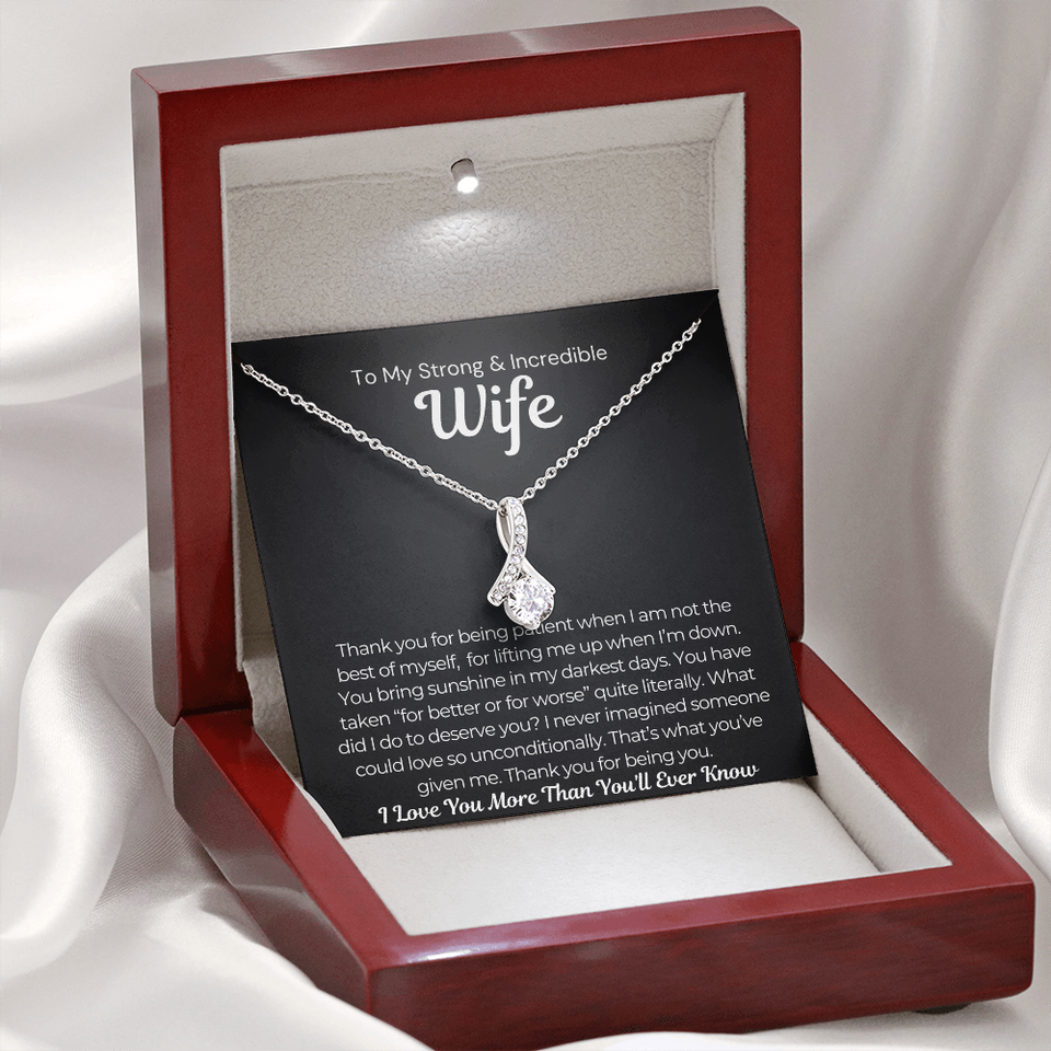 Alluring Beauty Necklace- What Did I Do to Deserve You Wife Necklace Gift For Wife