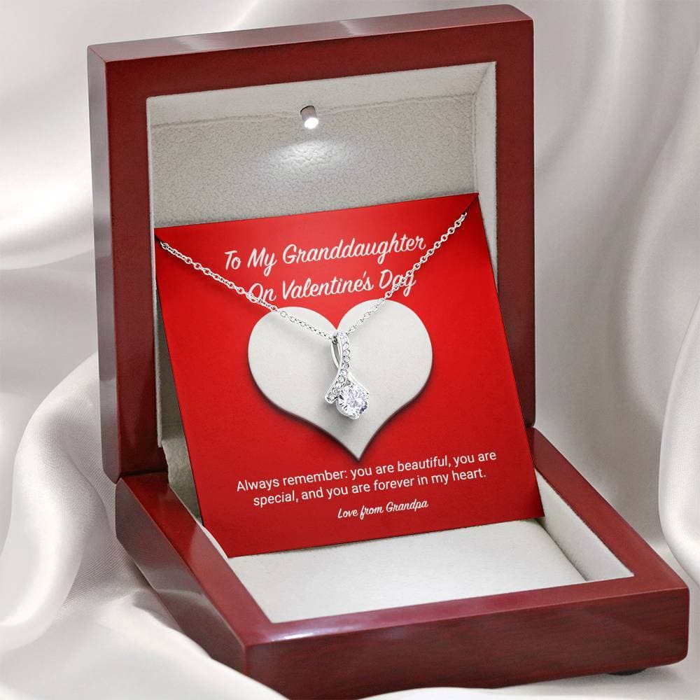 To My Granddaughter from Grandpa Valentine's Day Alluring Beauty Necklace