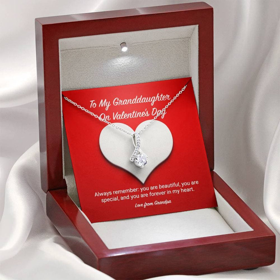 To My Granddaughter from Grandpa Valentine's Day Alluring Beauty Necklace