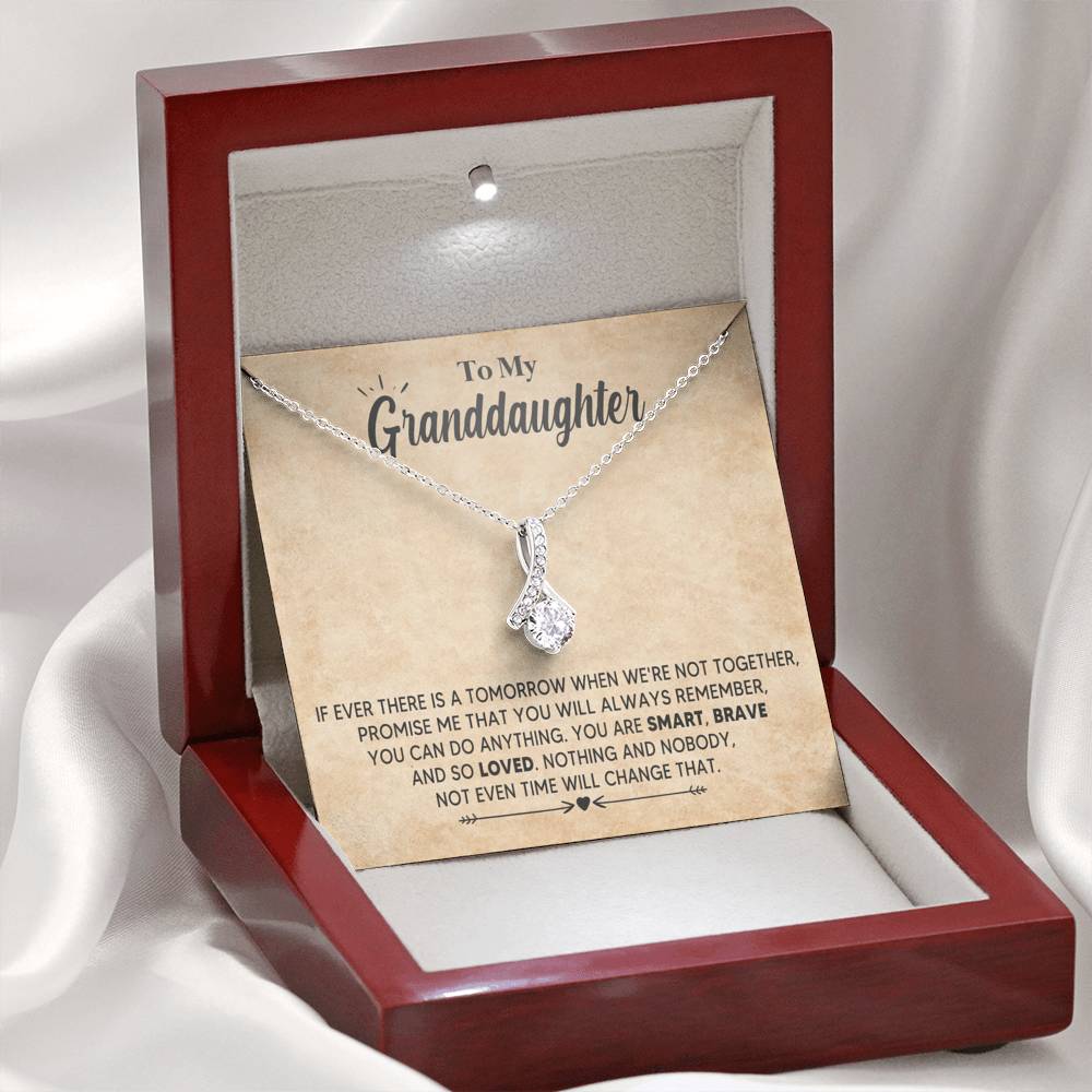 Granddaughter Necklace, To My Granddaughter You Are Smart, Brave and So Loved, Necklace for Daughter, Alluring Beauty Necklace