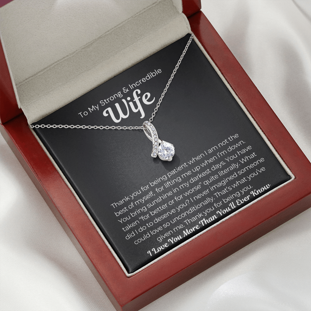 Pamaheart- Alluring Beauty Necklace- What Did I Do to Deserve You Wife Necklace, Gift For Wife, Christmas