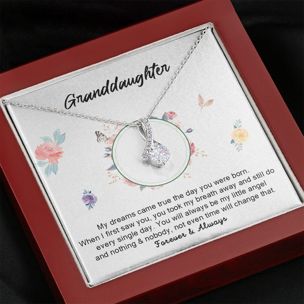 Grand Daughter - My Little Angel | Beautiful 14k White Gold Family, Alluring Beauty Necklace