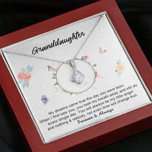 Grand Daughter - My Little Angel | Beautiful 14k White Gold Family, Alluring Beauty Necklace