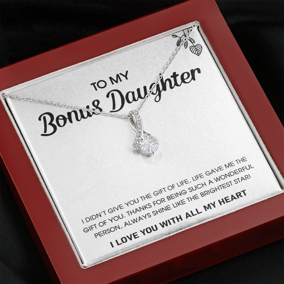 To My Bonus Daughter | Gift Of Life | Alluring Beauty Necklace