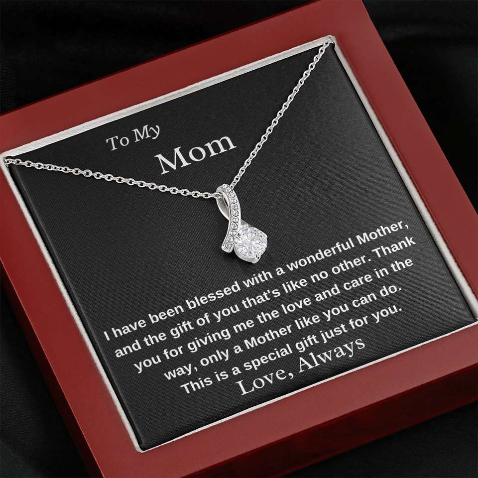 To My Mom A Wonderful Mother Necklace - Birthday Gift for Mom, Best Necklace Idea For Mom, Alluring Beauty Necklace