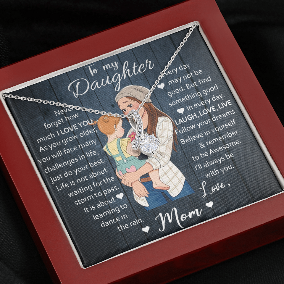 Daughter Gift from Mom | Laugh Love Live | Alluring Beauty Necklace