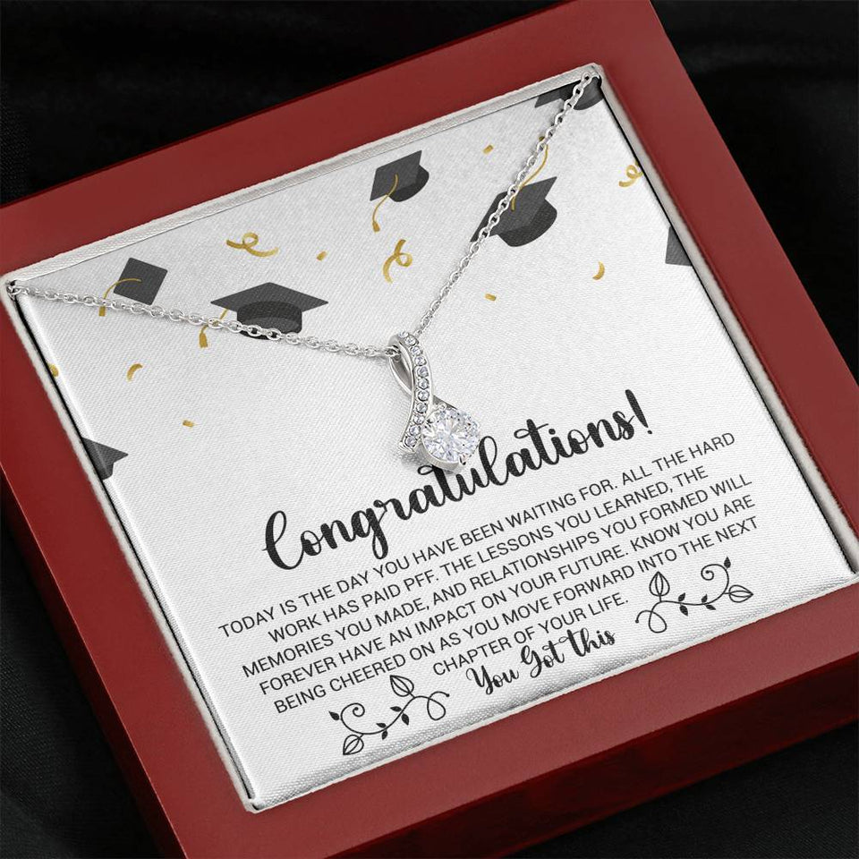 Graduation Necklace Gift - Forward into the next chapter of your life - College, High School, Senior, Master Graduation Gift - Class of 2022 Alluring Beauty Necklace - LX036E