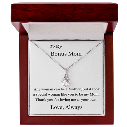 To My Bonus Mom Necklace - A Special Woman Thank You For Loving Me As Your Own - Gift for Mom, Gift for Mother's Day, Alluring Beauty Necklace