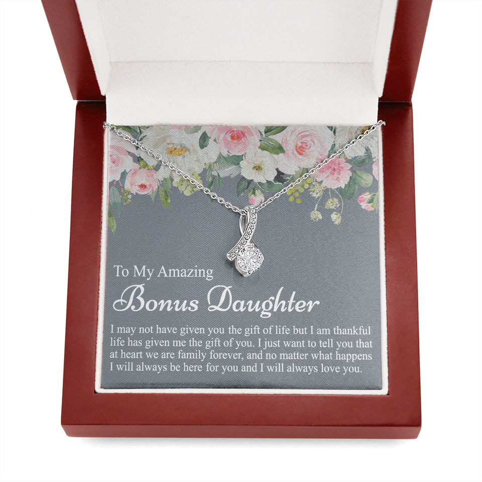 To My Amazing Bonus Daughter | I Will Always Love You |  Alluring Beauty Necklace