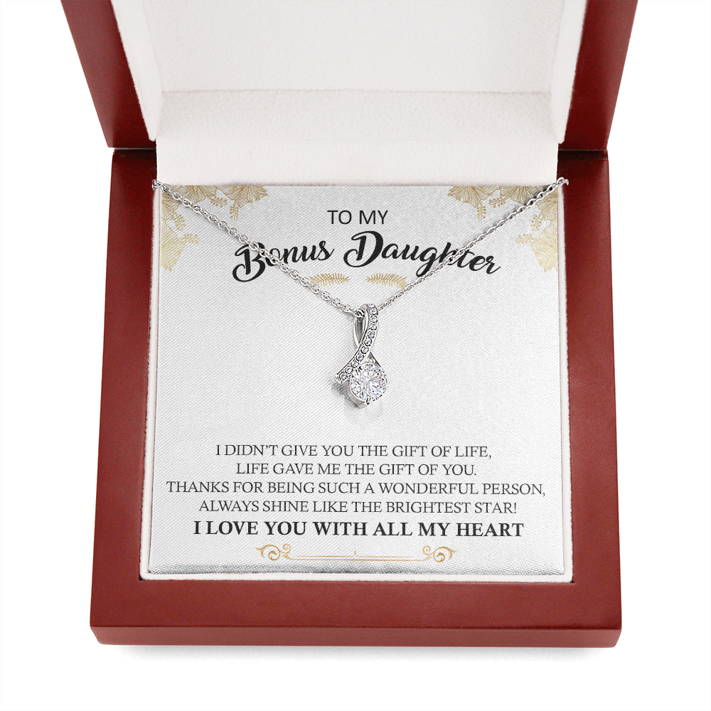 To My Bonus Daughter - Shine Like The Brightest Star - Alluring Beauty Necklace