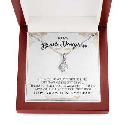 To My Bonus Daughter - Shine Like The Brightest Star - Alluring Beauty Necklace