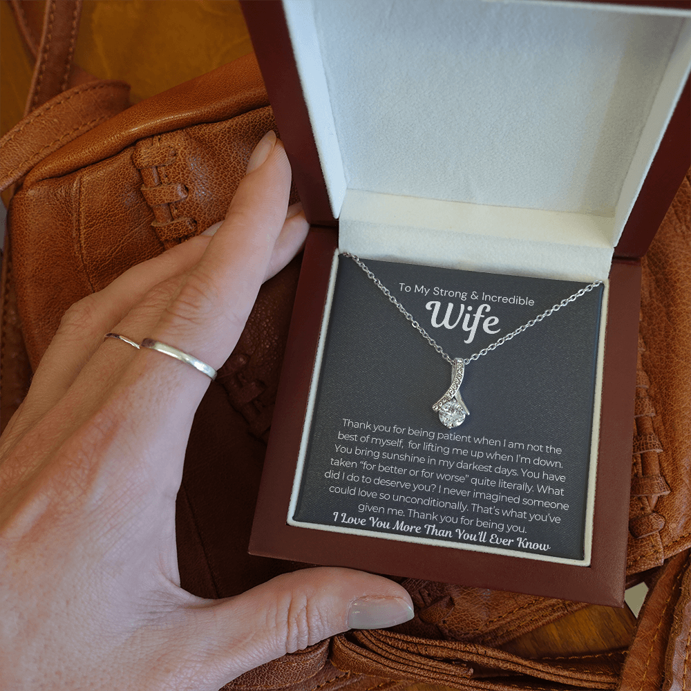 Pamaheart- Alluring Beauty Necklace- What Did I Do to Deserve You Wife Necklace, Gift For Wife, Christmas