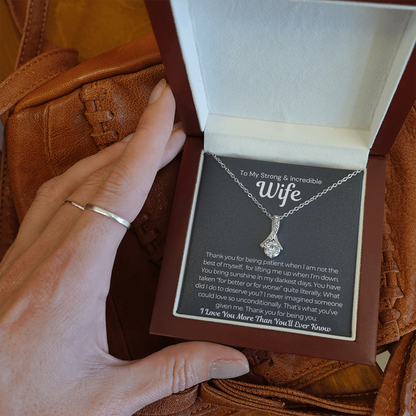 Pamaheart- Alluring Beauty Necklace- What Did I Do to Deserve You Wife Necklace, Gift For Wife, Christmas