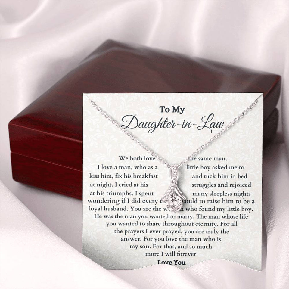 Daughter-In-Law Necklace, To My Daughter-In-Law Necklace for You Love The Man Who is My Son, Necklace for Daughter-In-Law, Alluring Beauty Necklace