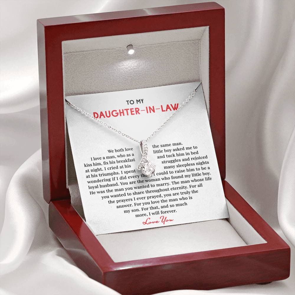 Daughter-In-Law Necklace, To My Daughter-In-Law Necklace - For You Love The Man Who Is My Son, Necklace for Daughter-In-Law, Alluring Beaty Necklace