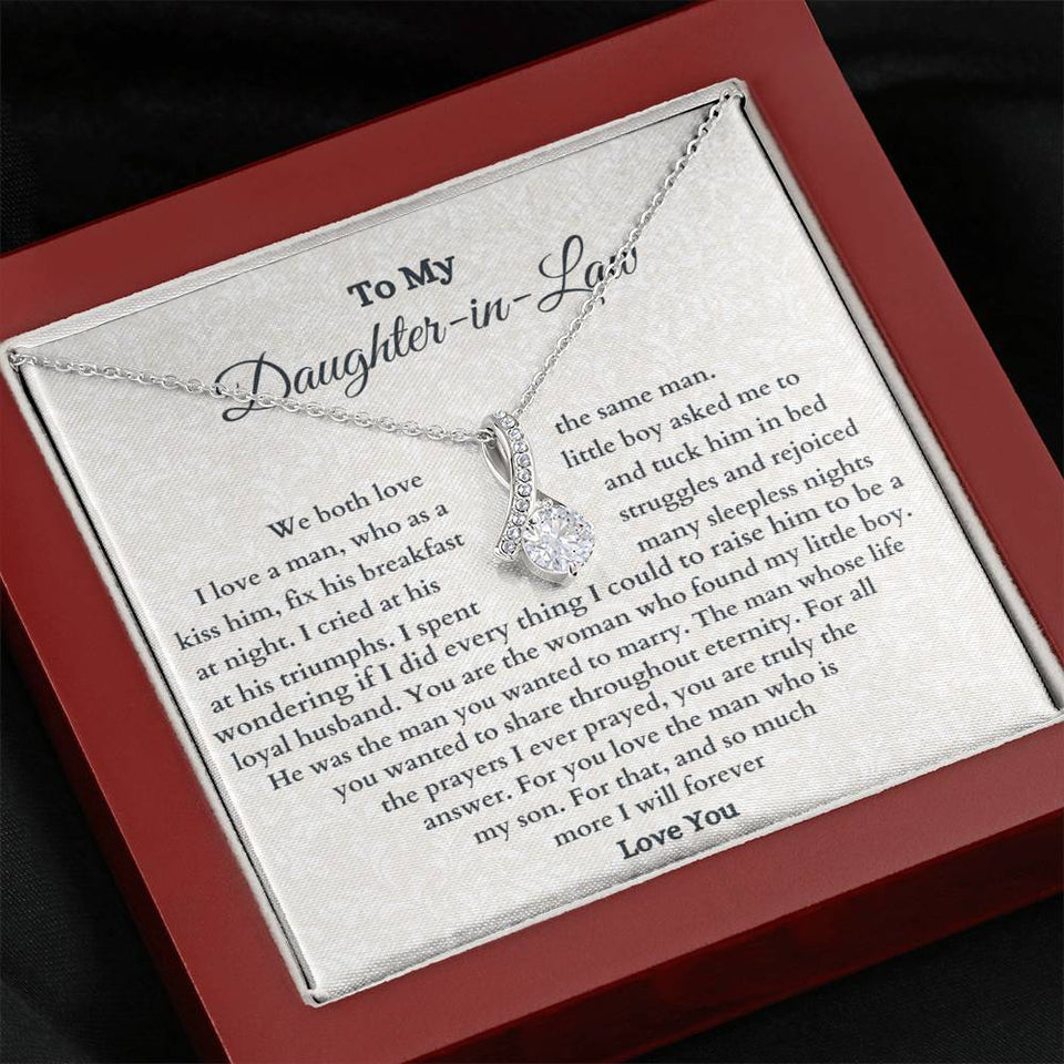 Daughter-In-Law Necklace, To My Daughter-In-Law Necklace for You Love The Man Who is My Son, Necklace for Daughter-In-Law, Alluring Beauty Necklace