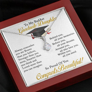Graduation Necklace Gift - To My Daughter So Proud Of You - College, High School, Senior, Master Graduation Gift - Class of 2022 Alluring Beauty Necklace - LX035B