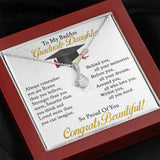 Graduation Necklace Gift - To My Daughter So Proud Of You - College, High School, Senior, Master Graduation Gift - Class of 2022 Alluring Beauty Necklace - LX035B