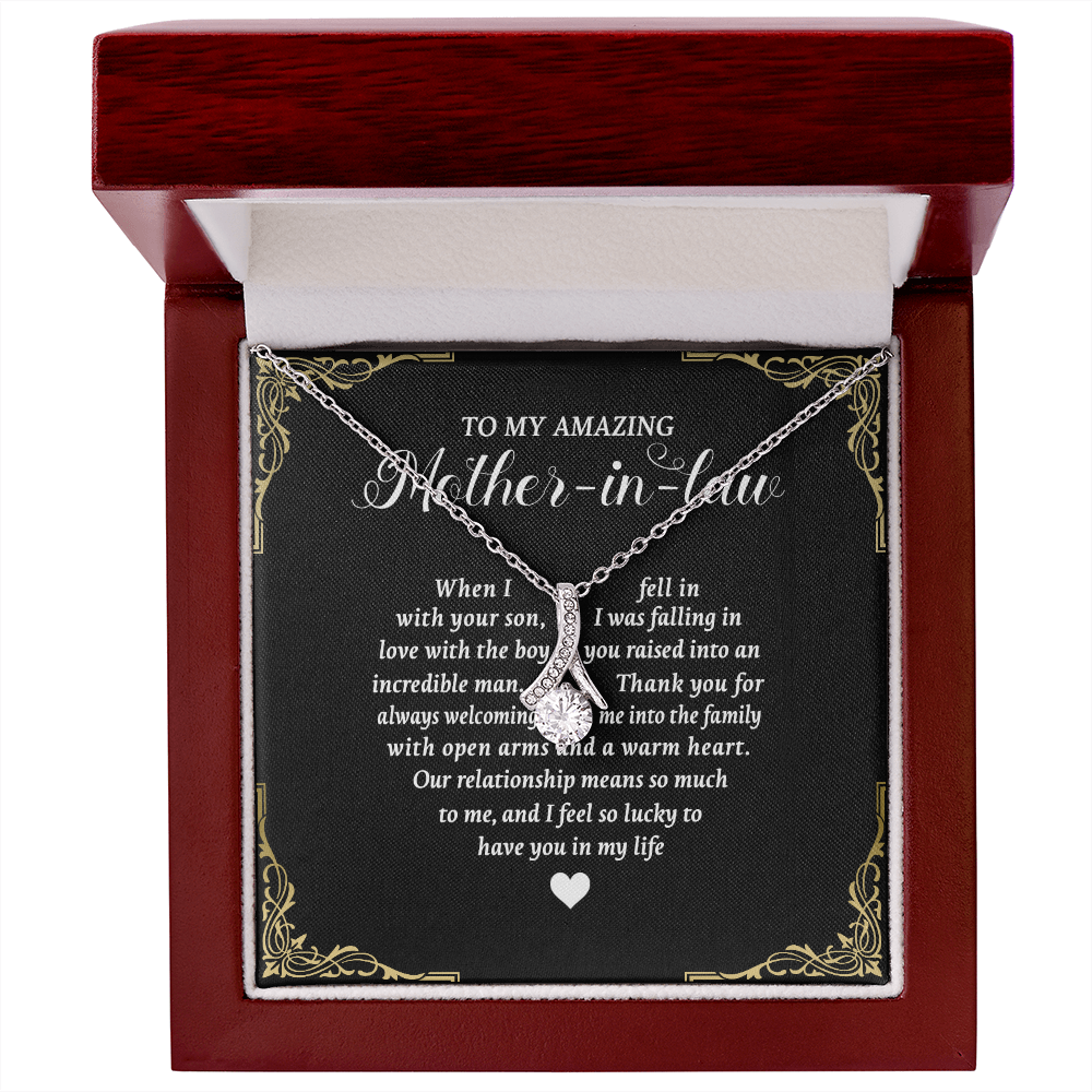 To My Amazing Mother In Law Necklace - I feel so lucky to have you in my life, Gift for Mother In Law, Mother's Day Gift, Alluring Beauty Necklace