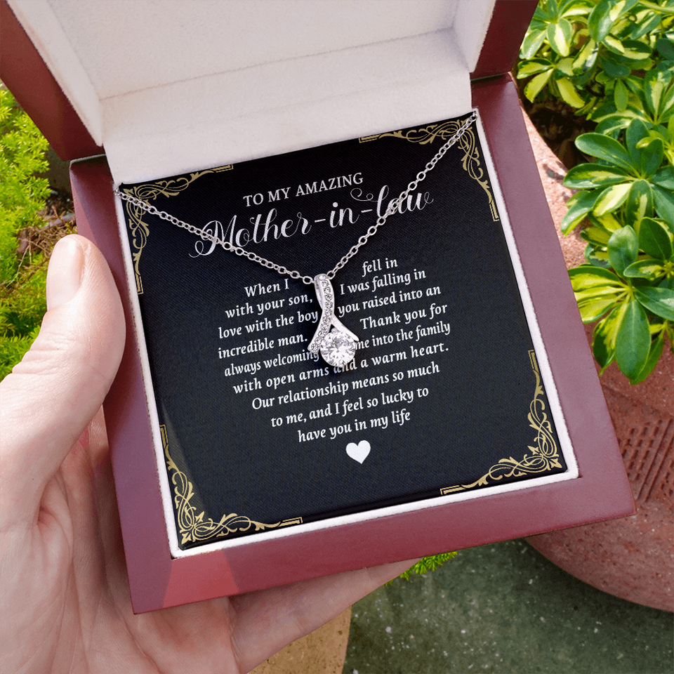 To My Amazing Mother In Law Necklace - I feel so lucky to have you in my life, Gift for Mother In Law, Mother's Day Gift, Alluring Beauty Necklace