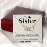 Interlocking Hearts Necklace- To My Sister - Exceptional Kind of Love - Interlocking Hearts Necklace