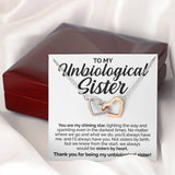 Interlocking Hearts Necklace- To My Unbiological Sister - You Are My Shining Star- Interlocking Heart Necklace
