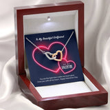 To My Girlfriend Be My Valentine Interlocking Hearts Necklace