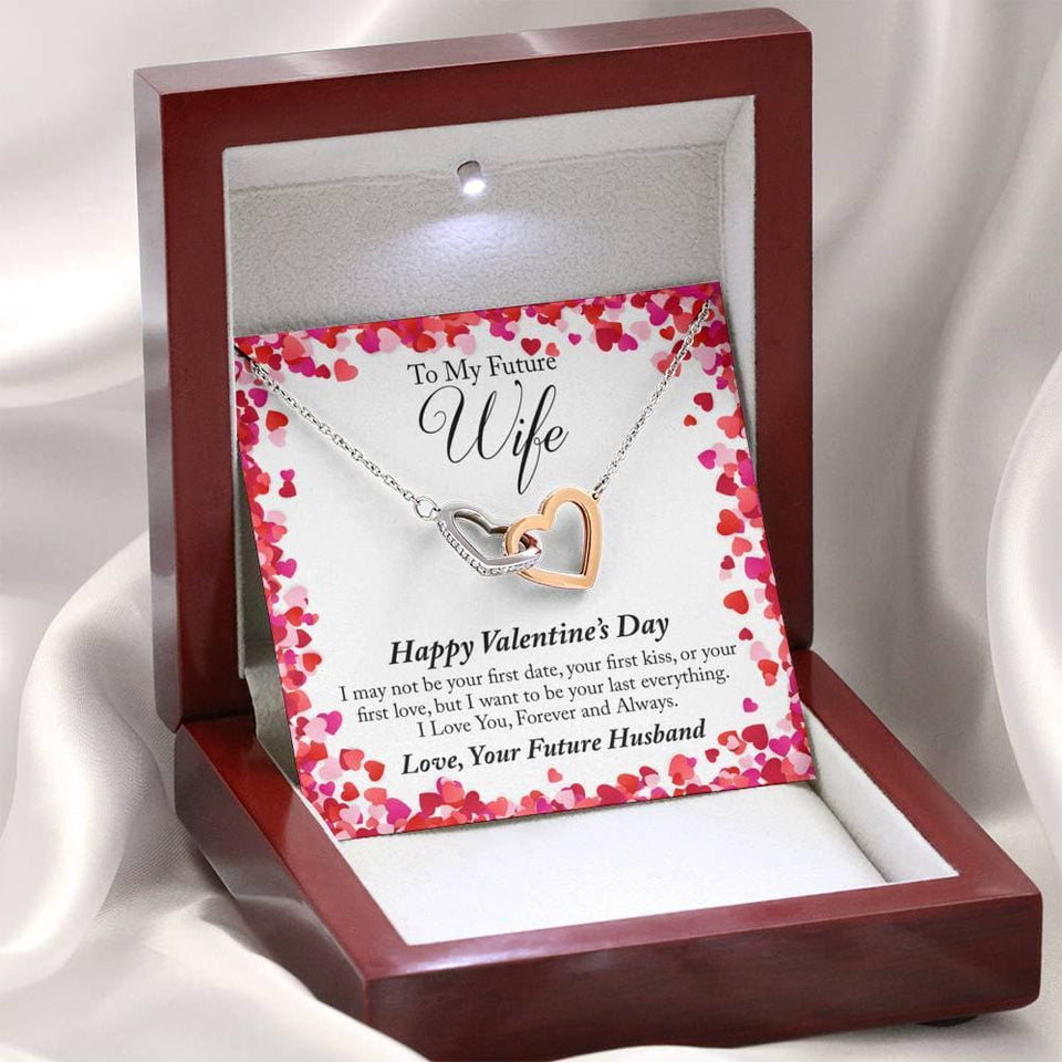 To My Future Wife Valentine's Day Interlocking Hearts Necklace