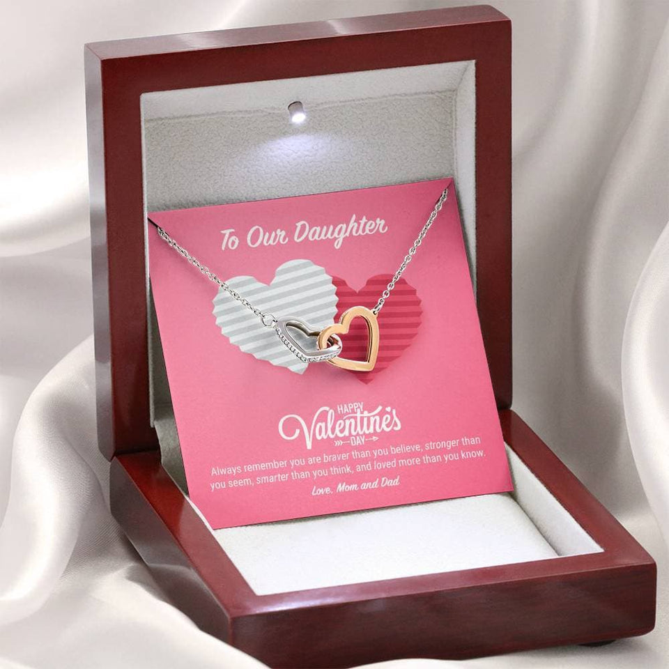 To Our Daughter Valentine's Day Interlocking Hearts Necklace