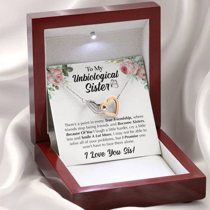 Interlocking Hearts Necklace- To My Unbiological Sister - I Smile a Lot More