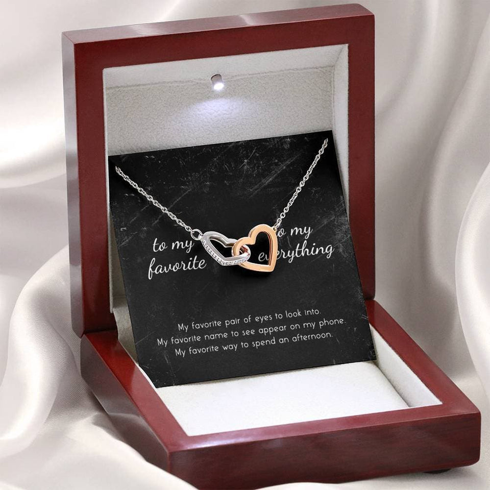 To My Favorite, To My Everything Interlocking Hearts Necklace