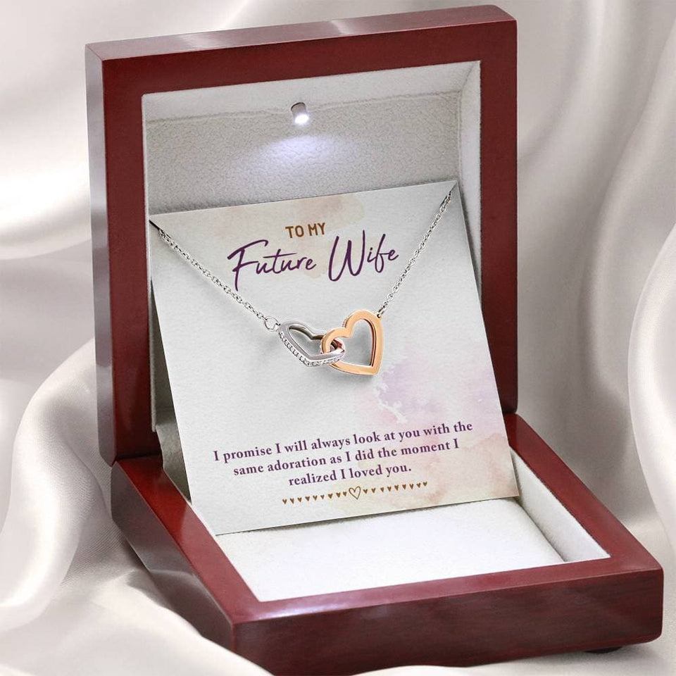 To My Future Wife Interlocking Hearts Necklace