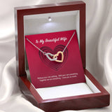 To My Beautiful Wife Interlocking Hearts Necklace