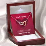To My Beautiful Wife Valentine's Day Interlocking Hearts Necklace
