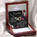 To My Mom Time May Fly Interlocking Hearts Necklace