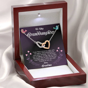 To My Granddaughter Love Grandma Interlocking Hearts Necklace